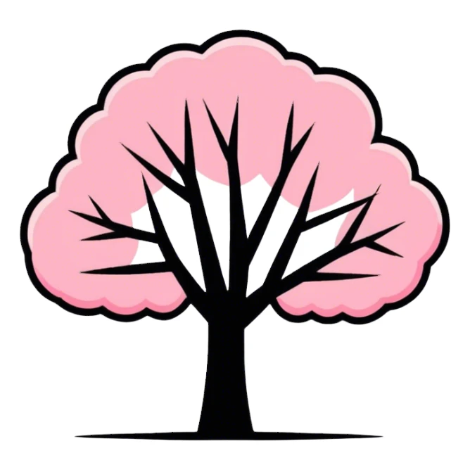 Pink tree sticker