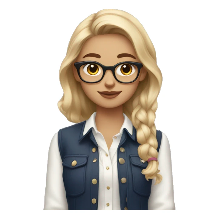 Aesthetic preppy girl sticker