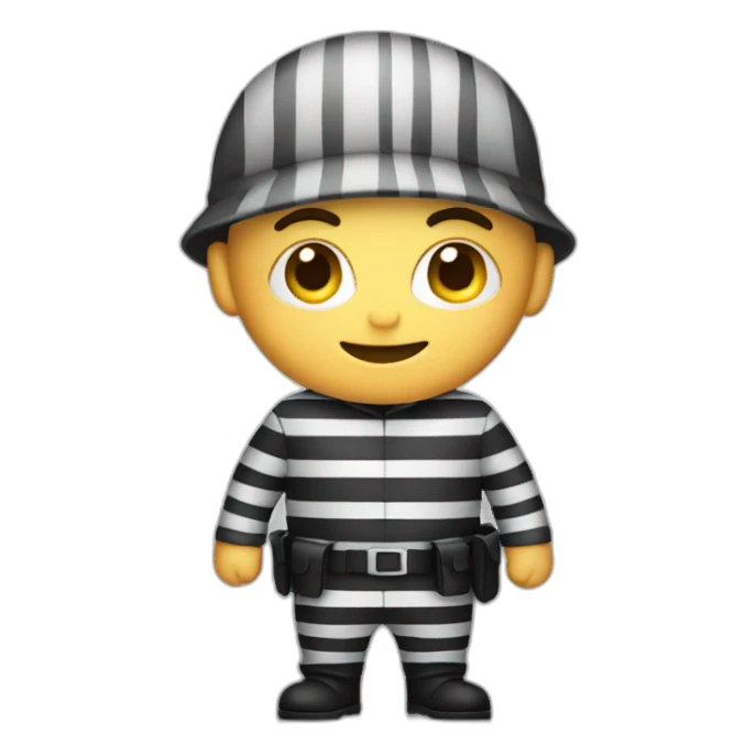 burglar wearing a striped uniform sticker