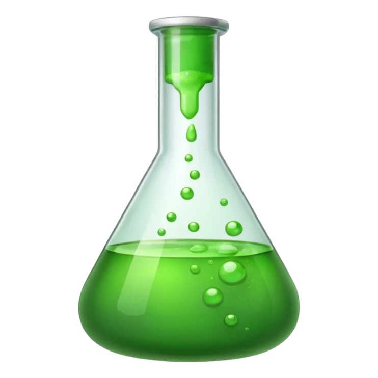 green chemical flask sticker