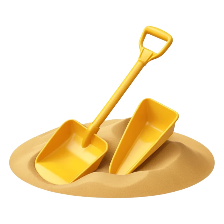 toy shavel on the sand sticker