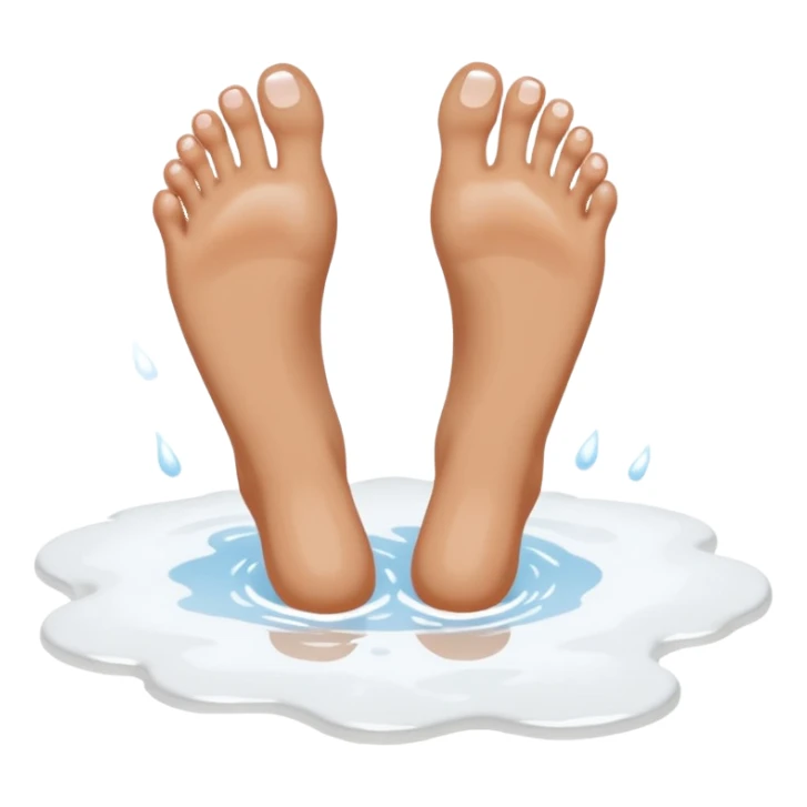 Barefeet balancing in white paint puddle sticker