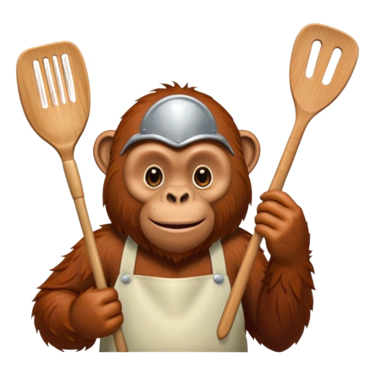 Orangutang with a spatula  sticker