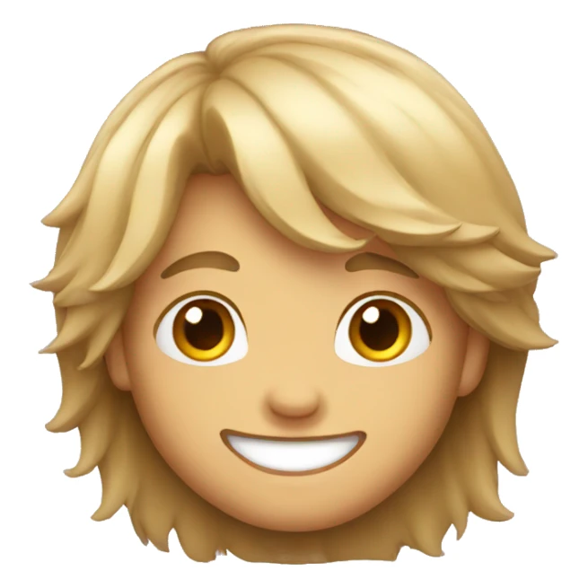 happy boy with long hair sticker