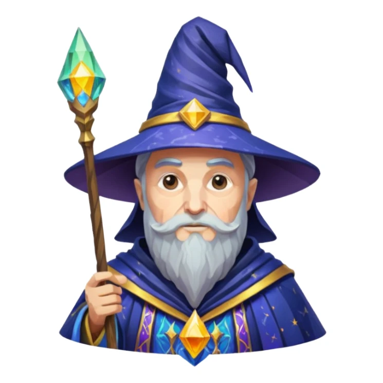 fantasy magic tarot card low poly sticker