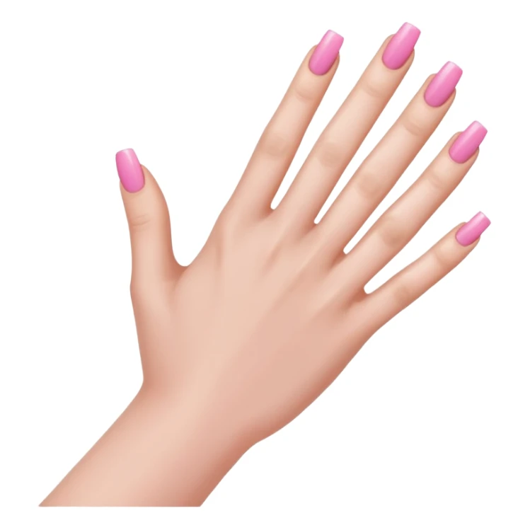 female hand with long square pink nails sticker