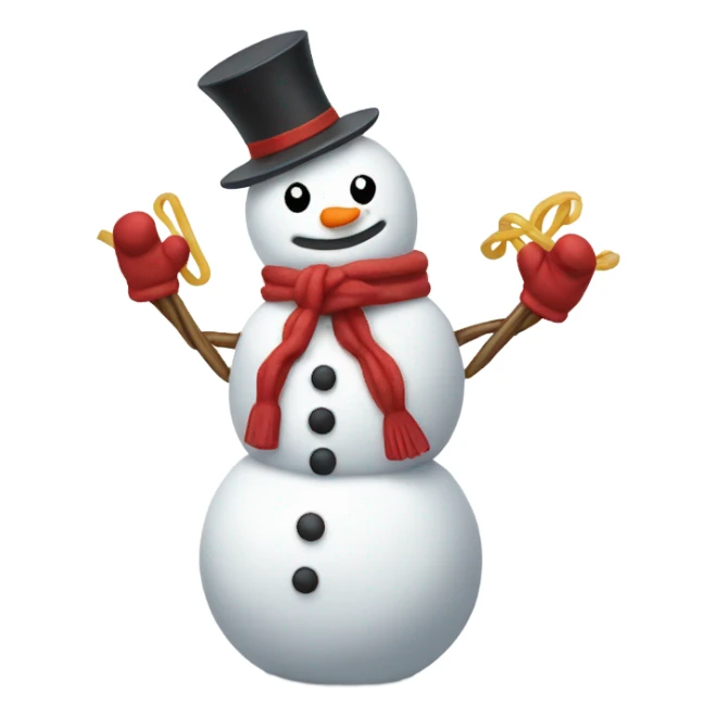 snowman with noodle arms sticker