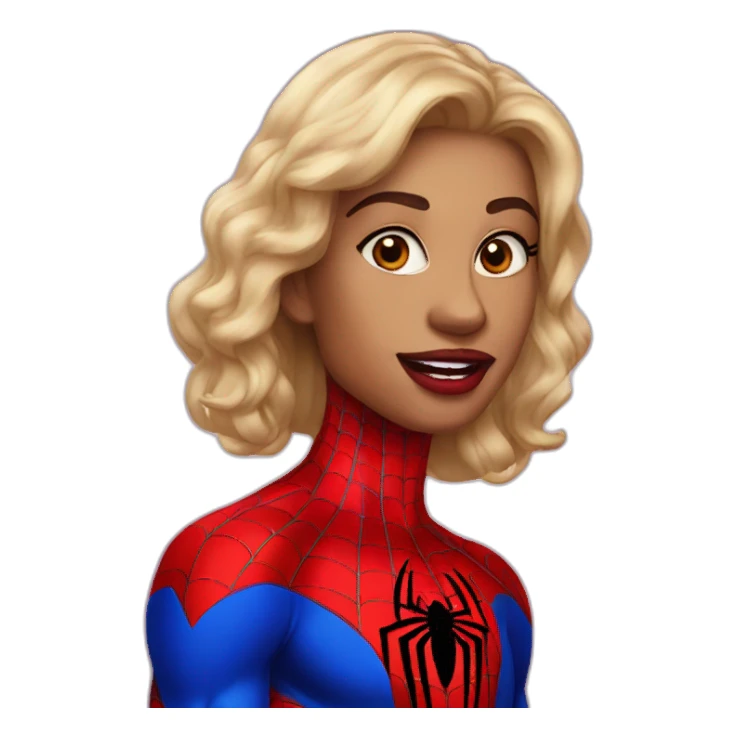 Spiderman in red lips sticker