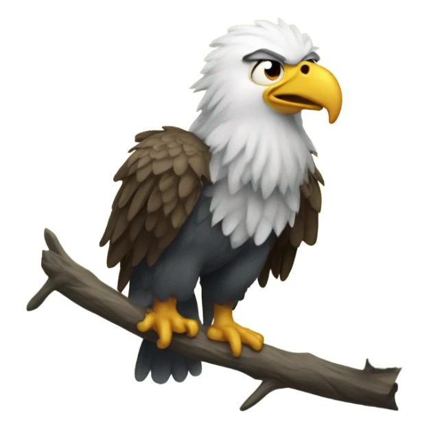 A eagle that looks scared and afraid sticker