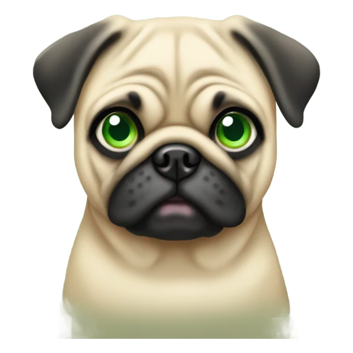 All Tan pug with green eyes sticker