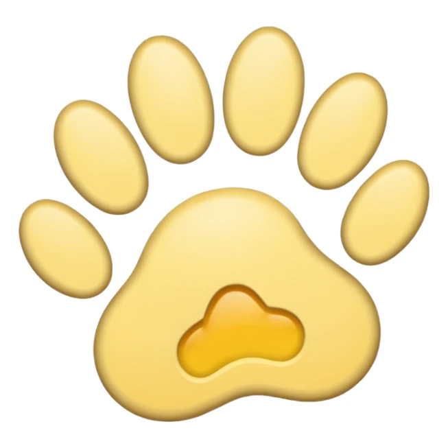 a pastel yellow pawprint sticker