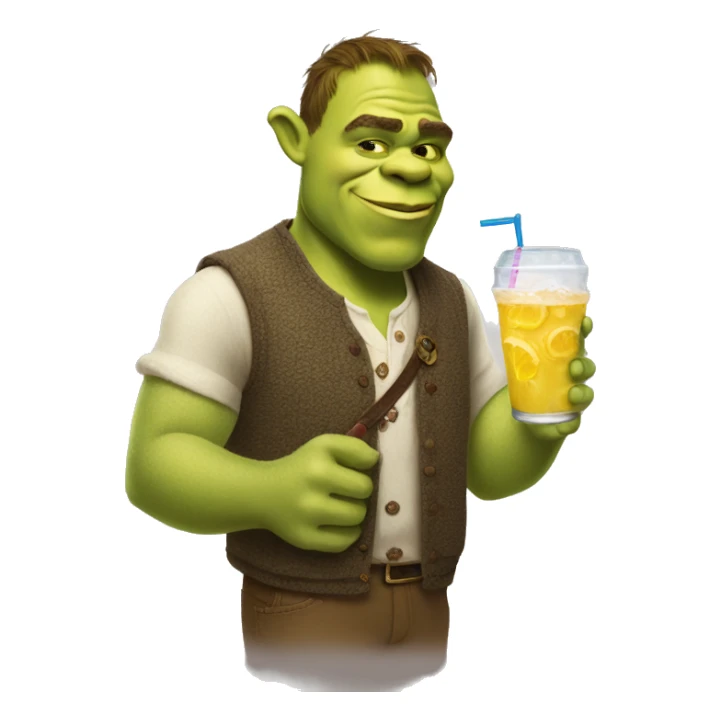 super preppy shrek whit a drink sticker