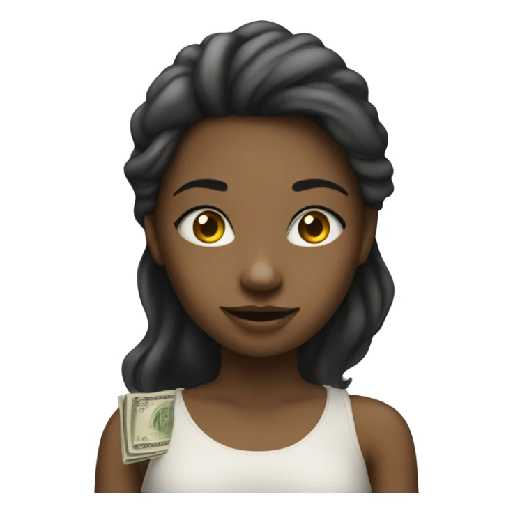 Girl with money sticker