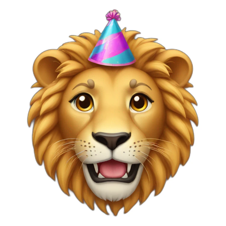 lion-with-birthday-hat sticker