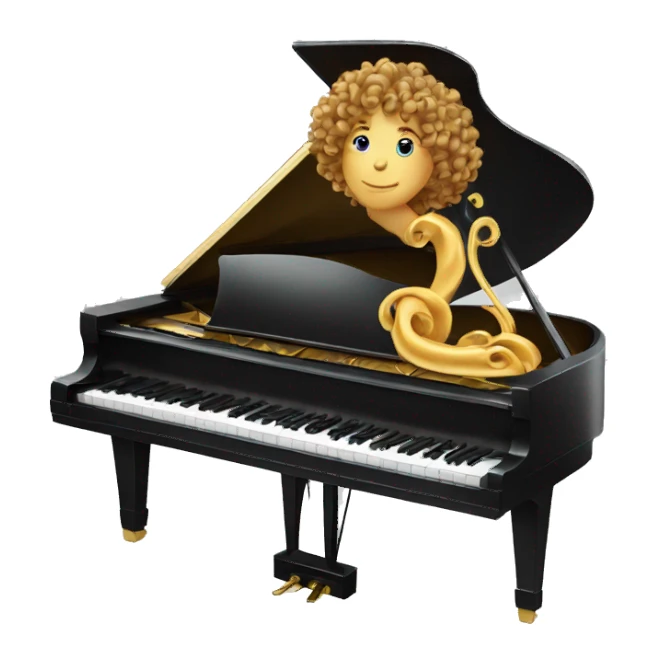 piano curly sticker