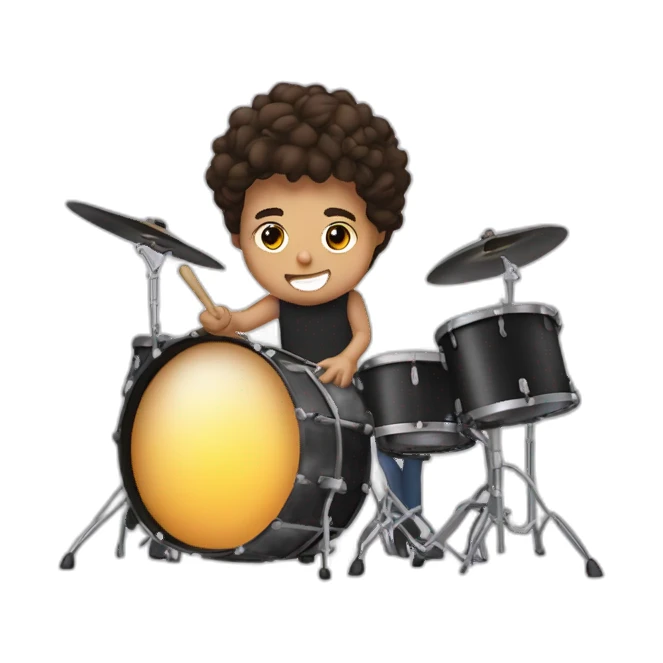 Joven moreno tocando una batería sticker