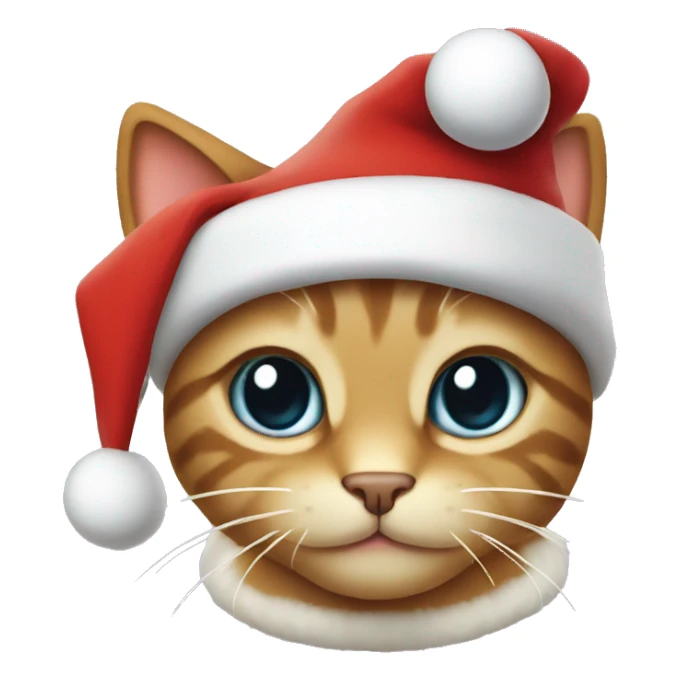 Kitty wearing a Santa hat sticker