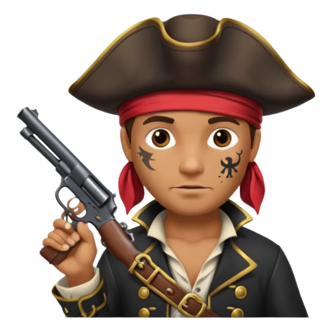 Pirate with gun  sticker