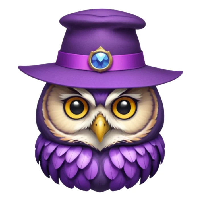 owl wear purple with hat sticker