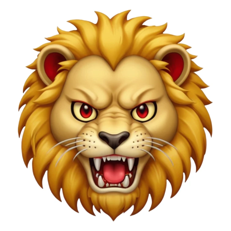 Angry lion with red eyes and dangerous teeth sticker