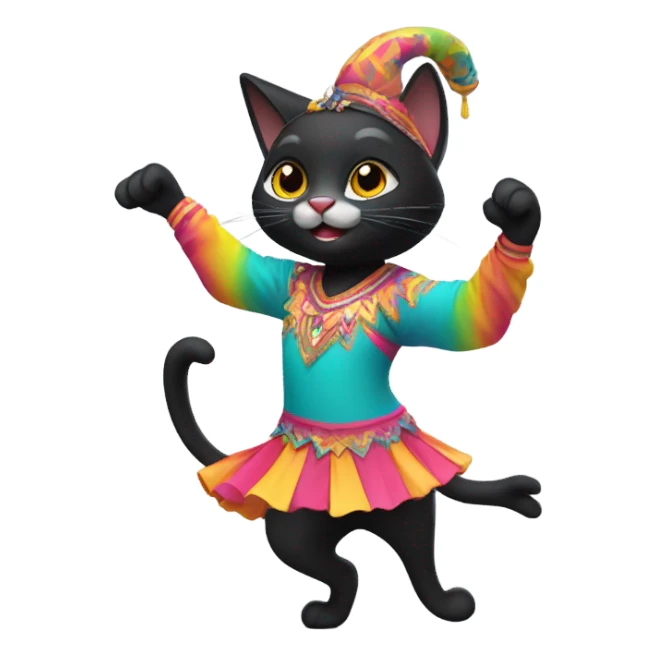 Black cat on dance contest  sticker