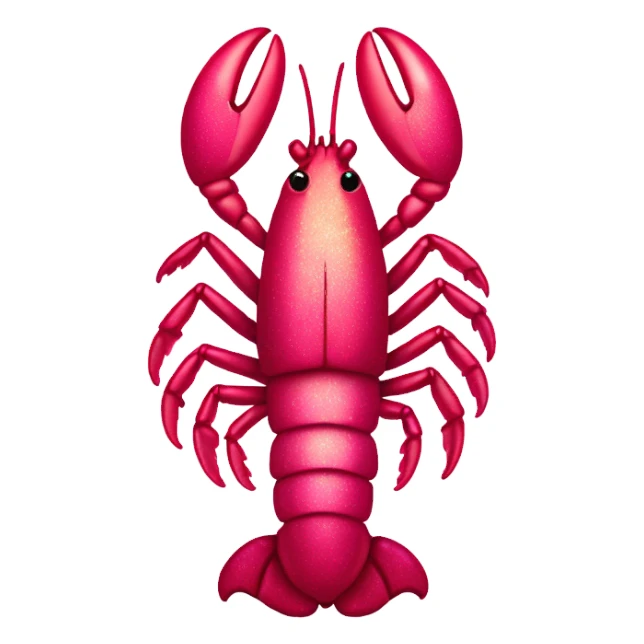 Pink ombre lobster with glitter sticker