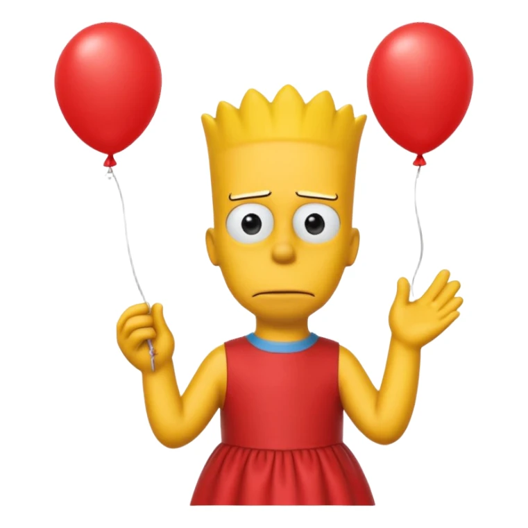 bart Simpson complete yellow with yellow  dress sticker