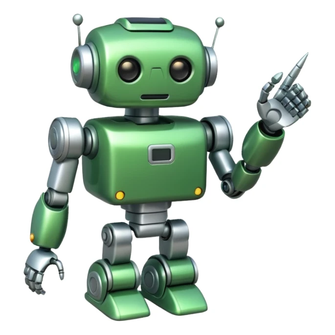 Jet-arm green, Toy Robot. sticker
