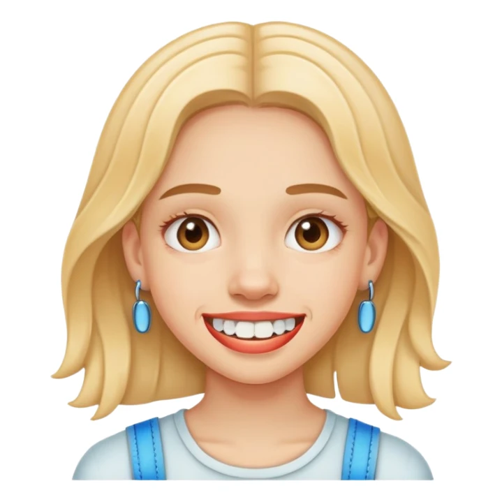 Emoji de chica con brackets sticker