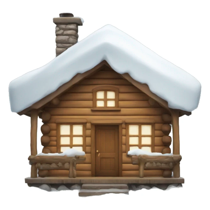 Cozy cabin covered in snow sticker