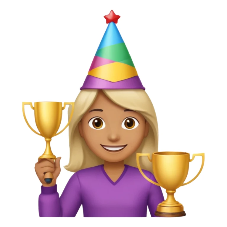 Create an emoji that reflects man/woman that is happy, and that asks a lot of questions and get rewarded as most active participant in a training sticker