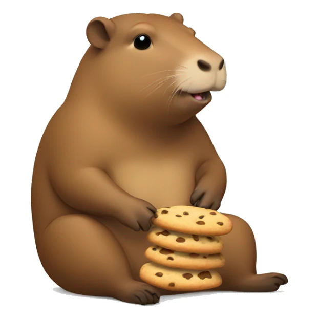 capybara eating cookies  sticker