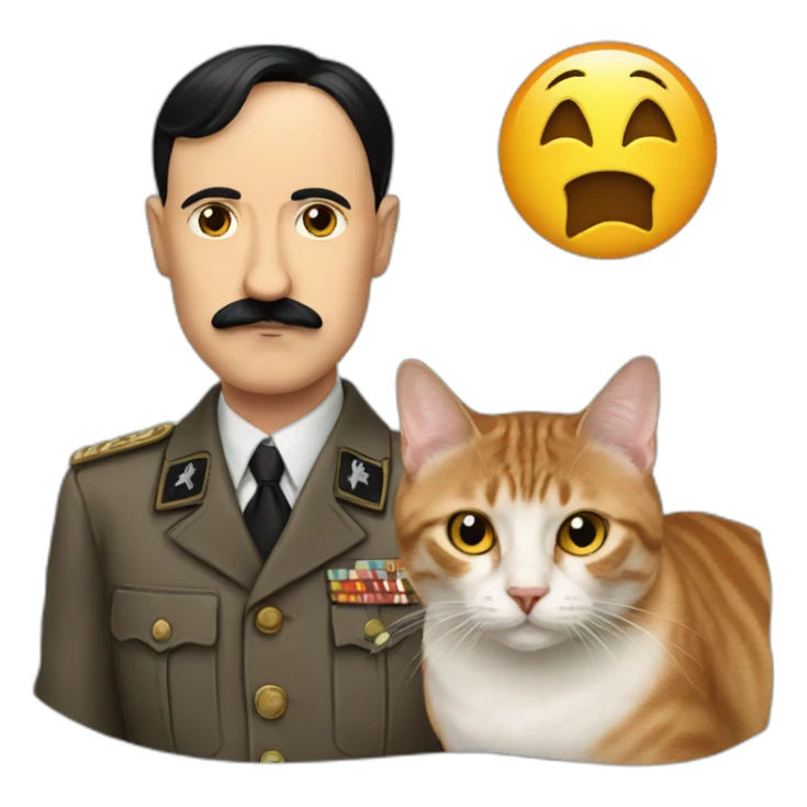 hitler with a cat sticker