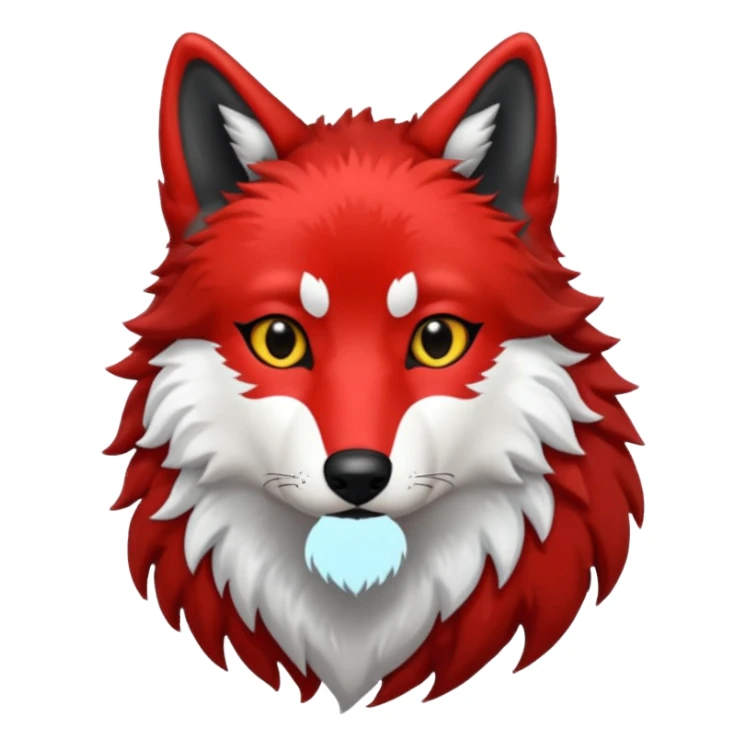 Red and black wolf with white accents sticker