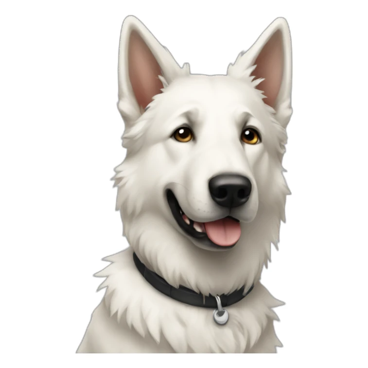 White shepherd in the office sticker