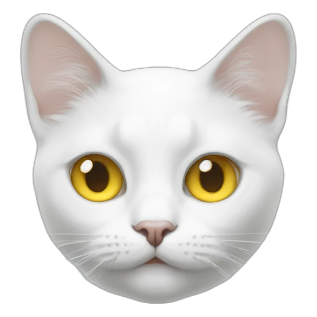 White cat with one eye yellow one eye blue sticker