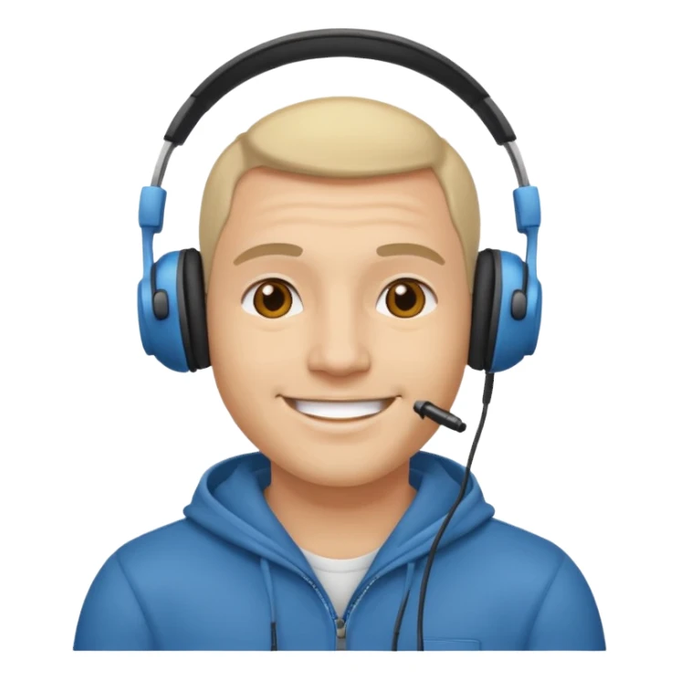 light man with headphones sticker