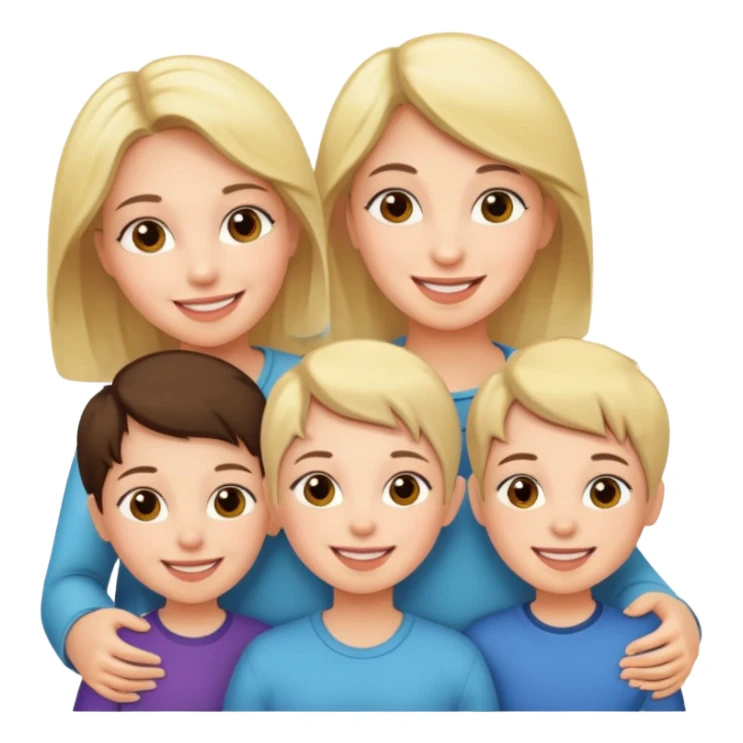 woman with 5 children sticker
