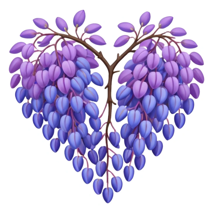 Wisteria and Malibu multicolor heart sticker