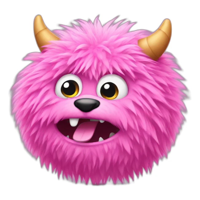 Pink furry monster sticker