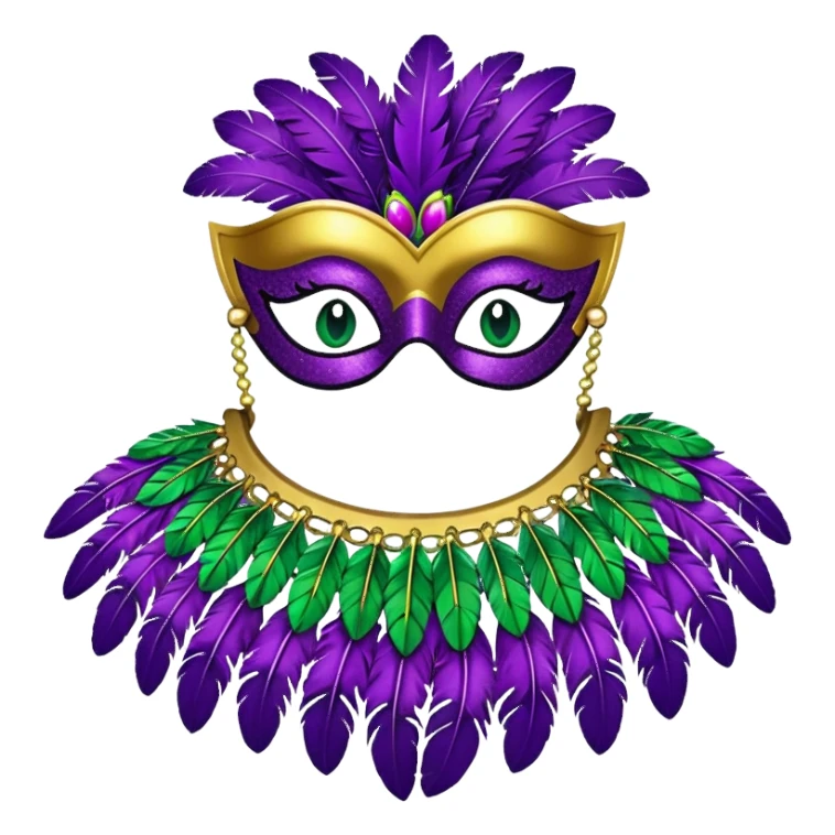 Mardi Gras collar with sequins and feathers sticker