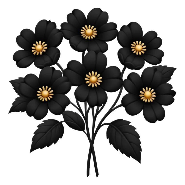 Ramo de flores negras  sticker