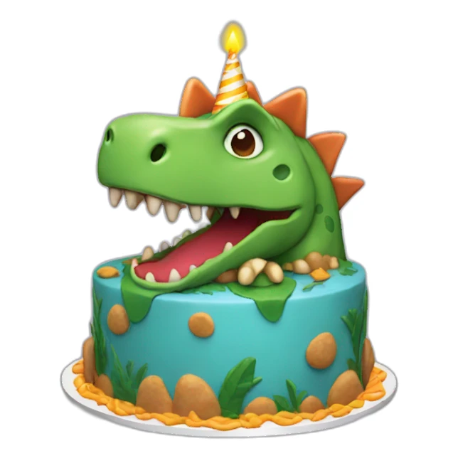 dinosaur birthday cake sticker