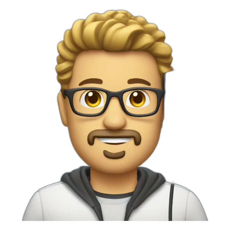 Podcaster with microphone headphones goatee sticker