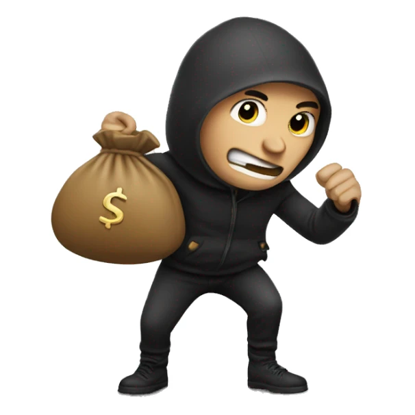 Thief with a moneybag sticker