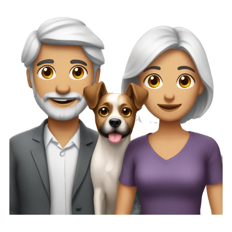 Casal com 2 cachorros sticker