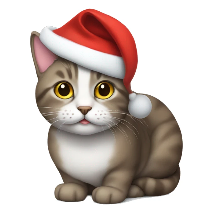 Cat wearing Santa Hat  sticker