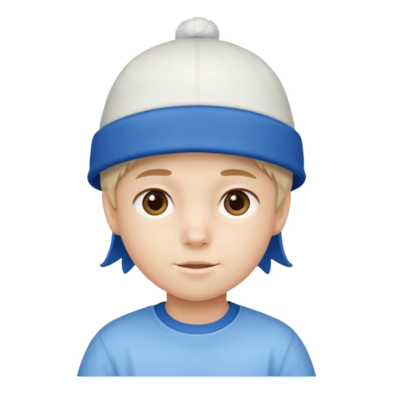 kid with blue and white hat sticker