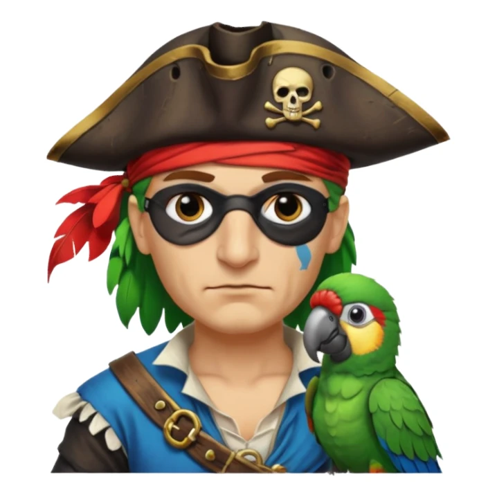 pirate and parrot sticker
