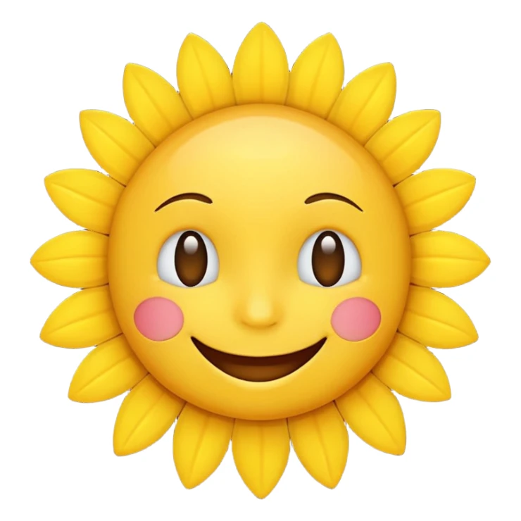 a sunshine emoji with a happy face sticker